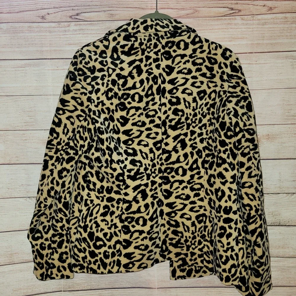 Chico's Leopard Print Jacket Trendy‎ Statement Piece Size 0 Y2K Retro Glam